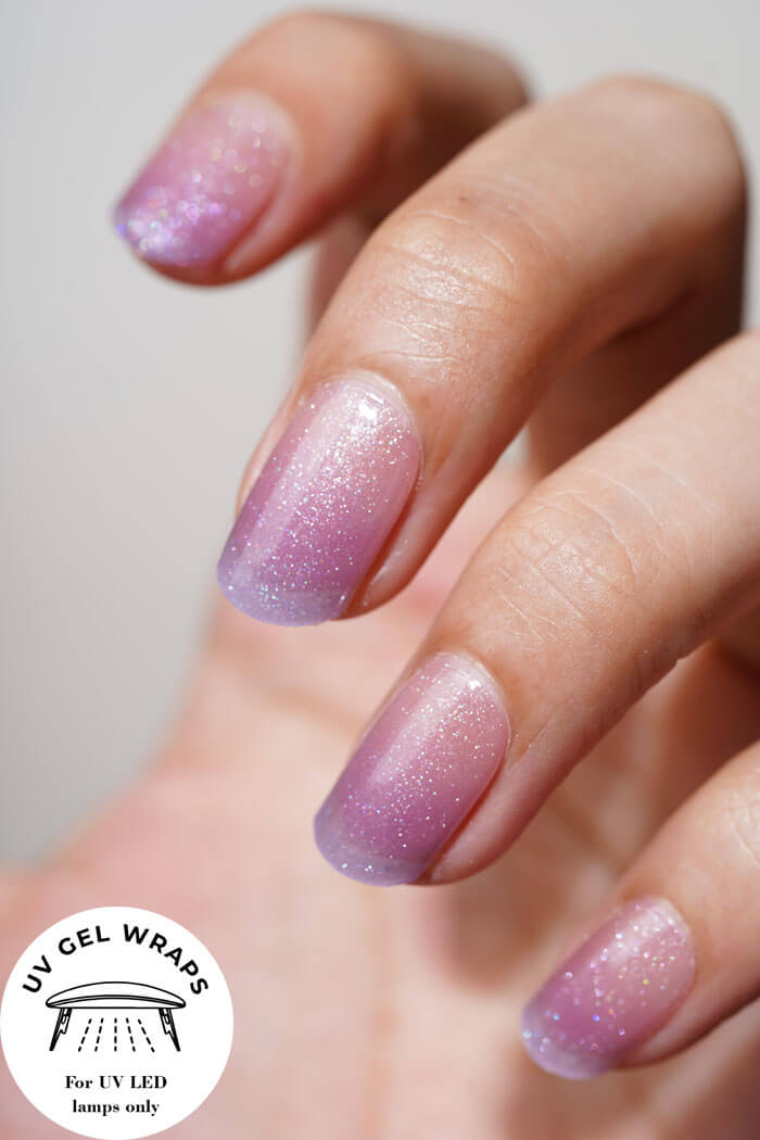 Lila Glitter Ombre Nails NG240