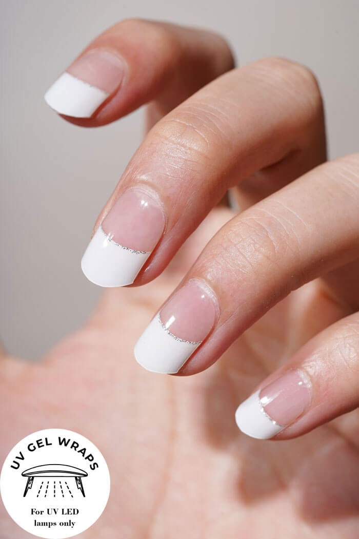 White Glitter French NG45