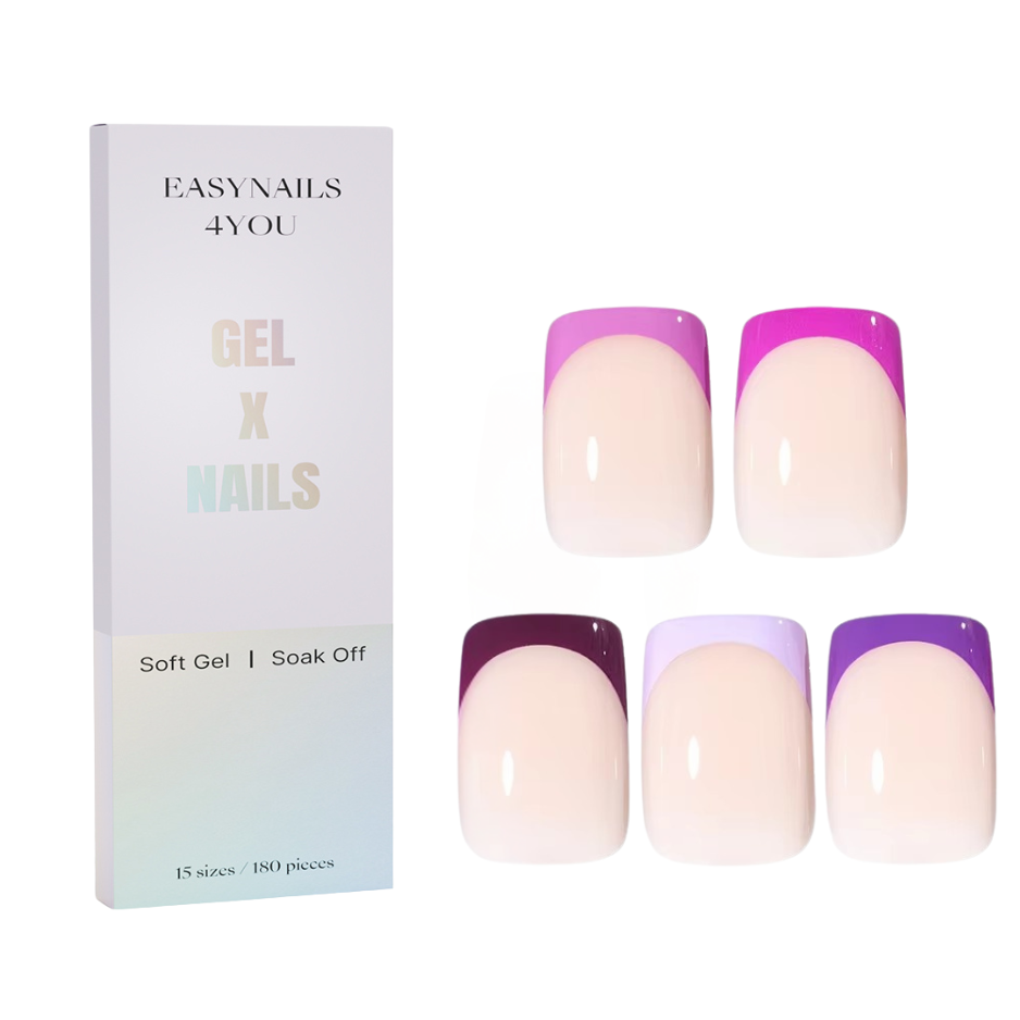 GeluXe French - Nude Short Square Lila Set