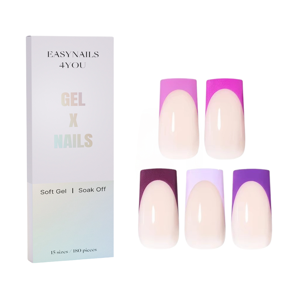 GeluXe French - Nude Long Square Lila Set