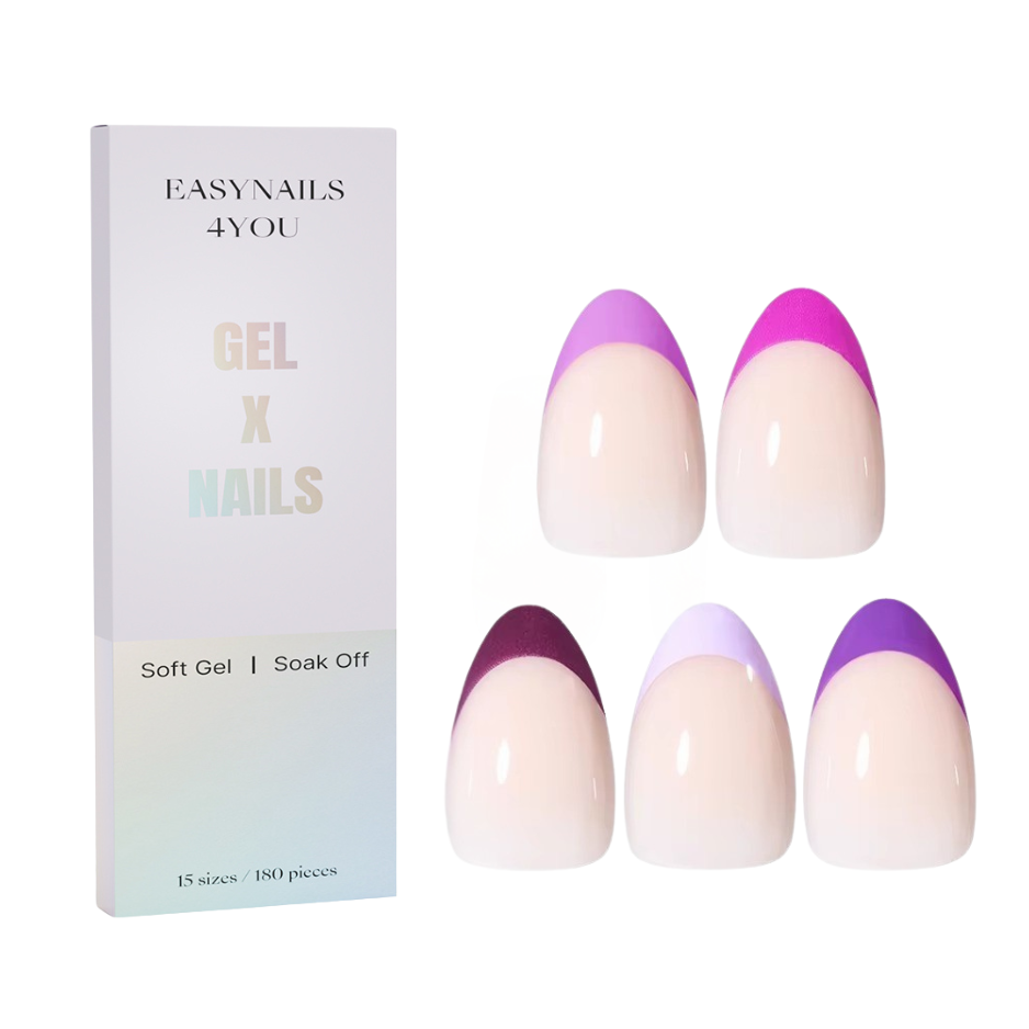 GeluXe French - Nude Short Almond Lila Set