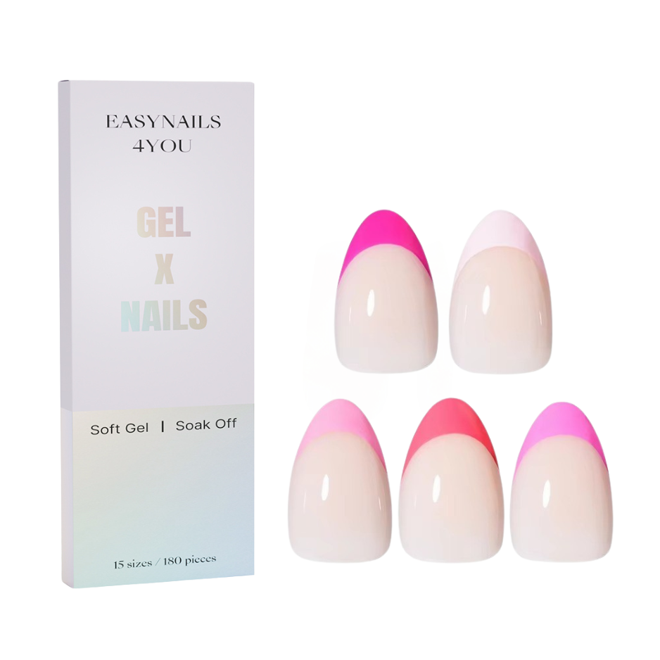 GeluXe French - Nude Short Almond Pink Set