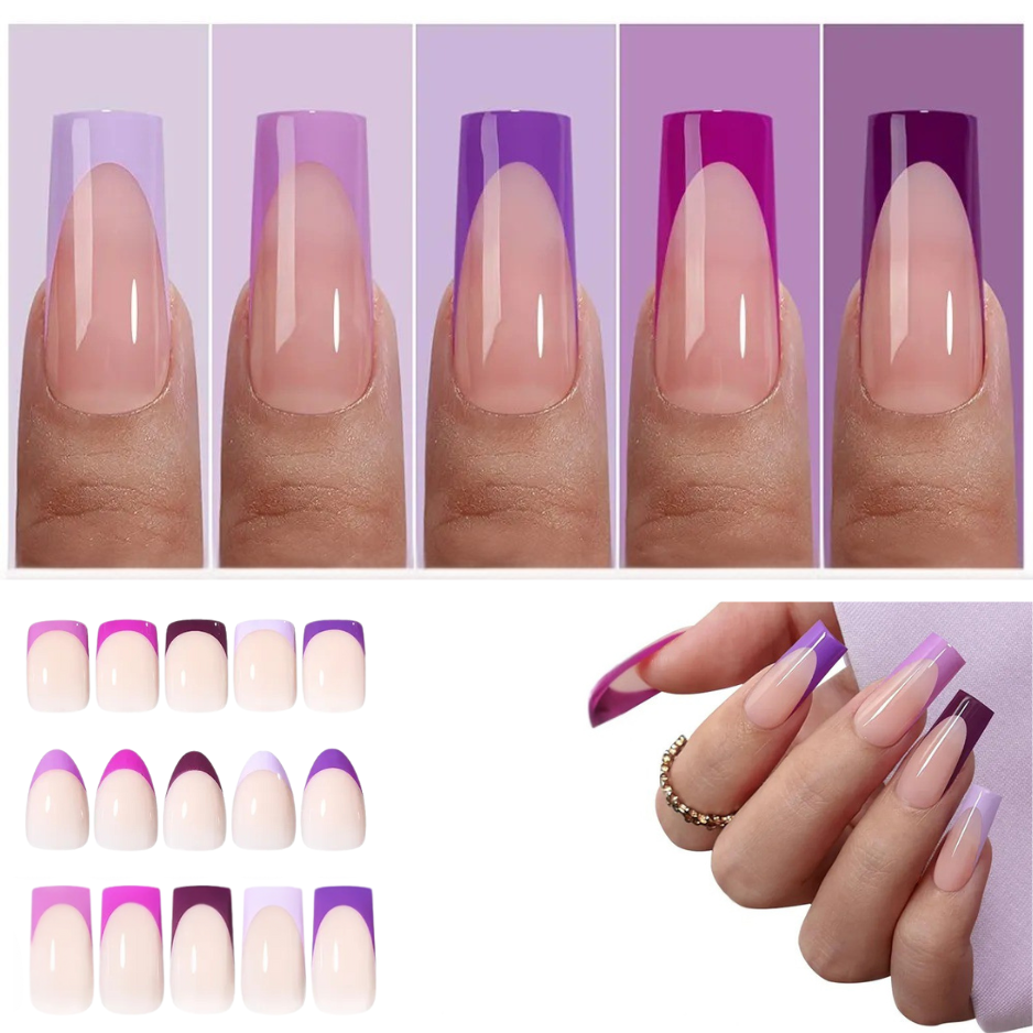 GeluXe French - Nude Short Almond Lila Set