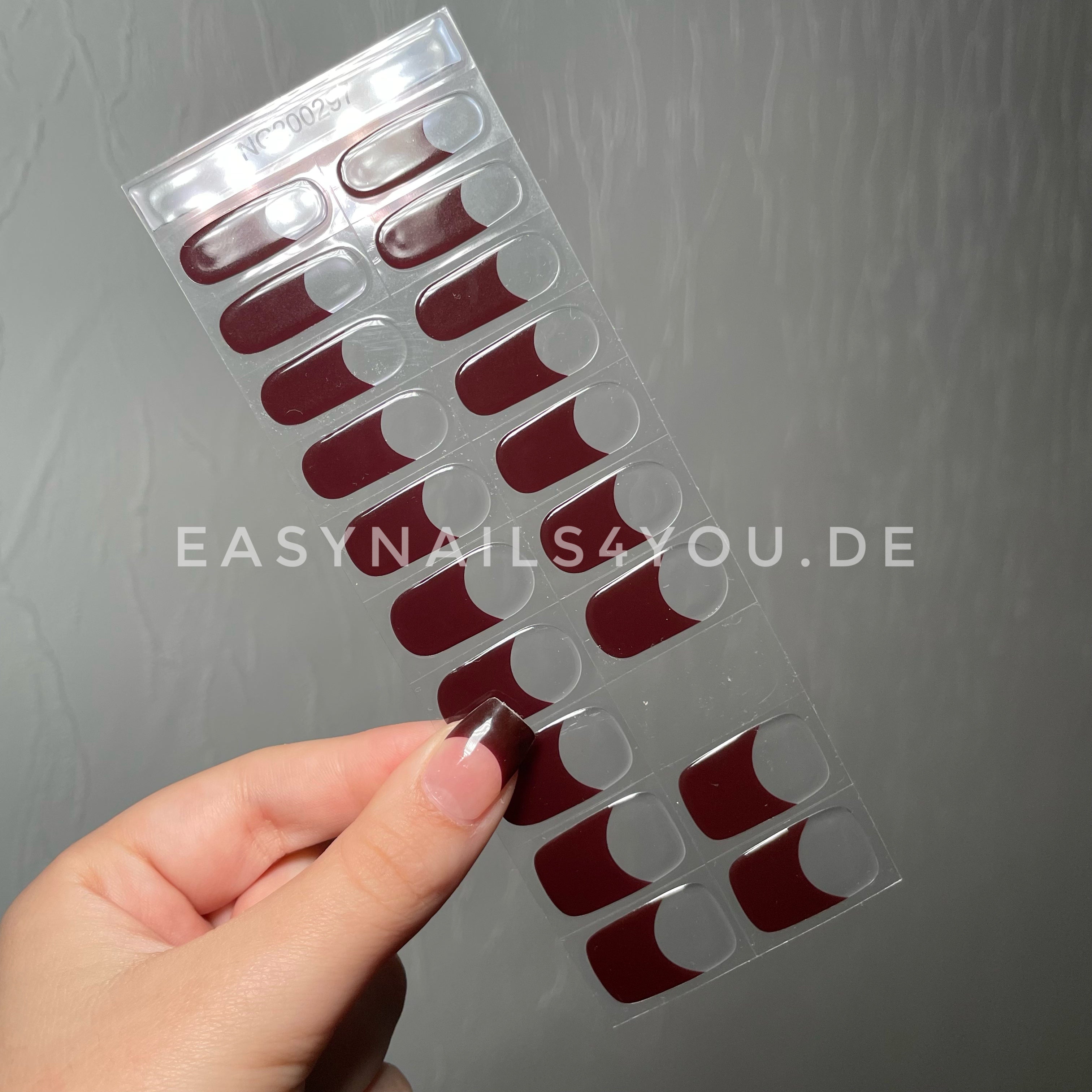 Bordeaux Red French Nails NG297