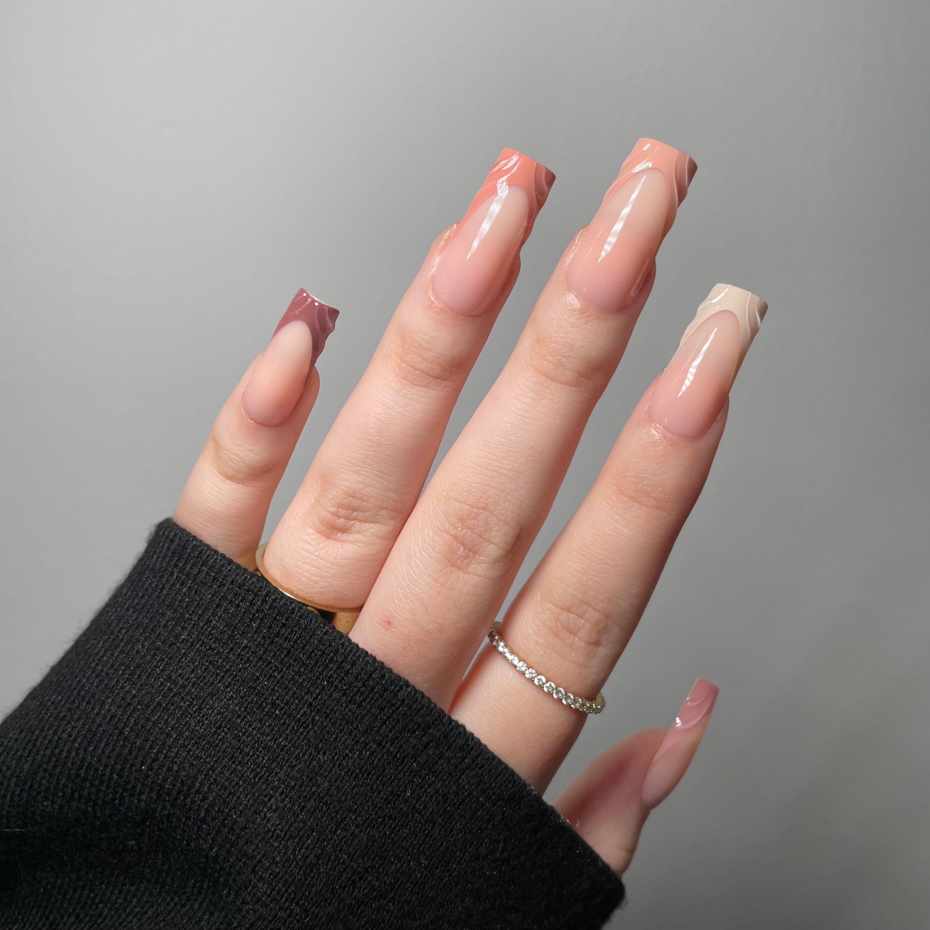 GeluXe French - Nude Long Square Pastel Set