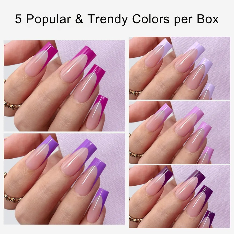 GeluXe French - Nude Short Square Lila Set