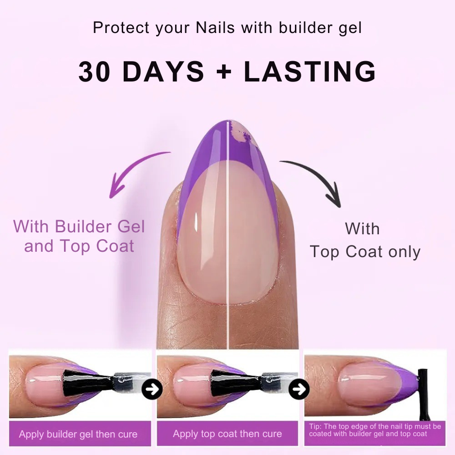 GeluXe French - Nude Short Square Lila Set