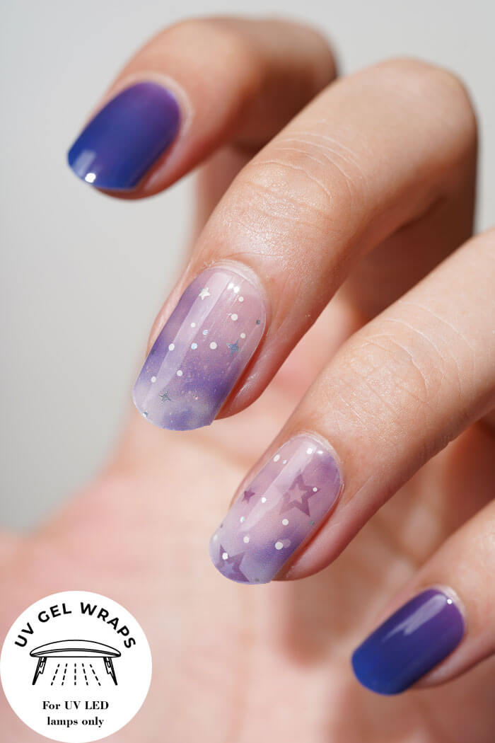 Blue Glitter Star Nails NG221