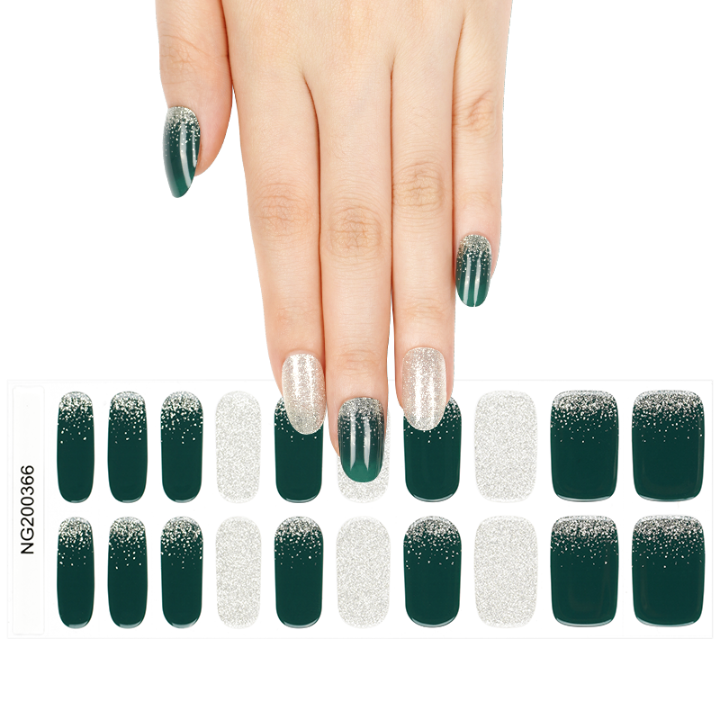 Emerald Glitter Nails NG366