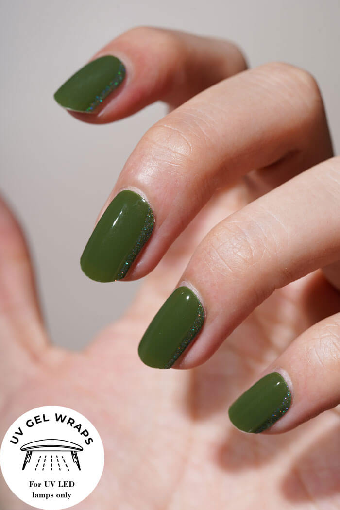 Green Side glitter Nails NG367