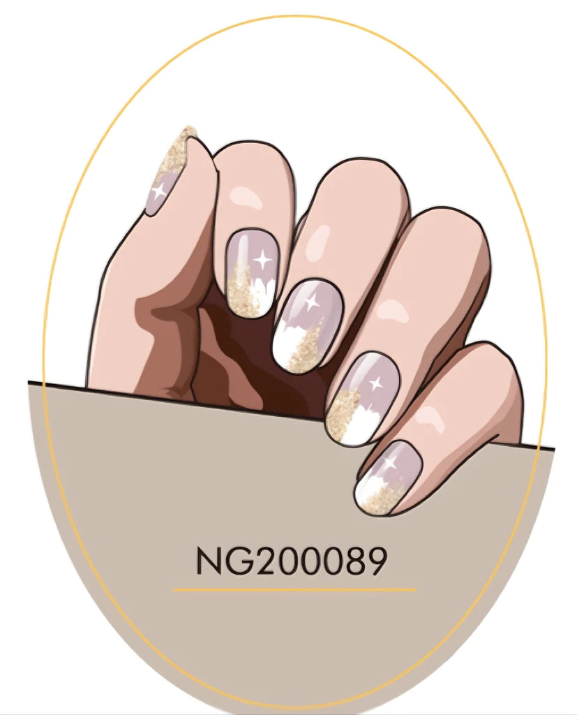 White/Gold Glitter NG89