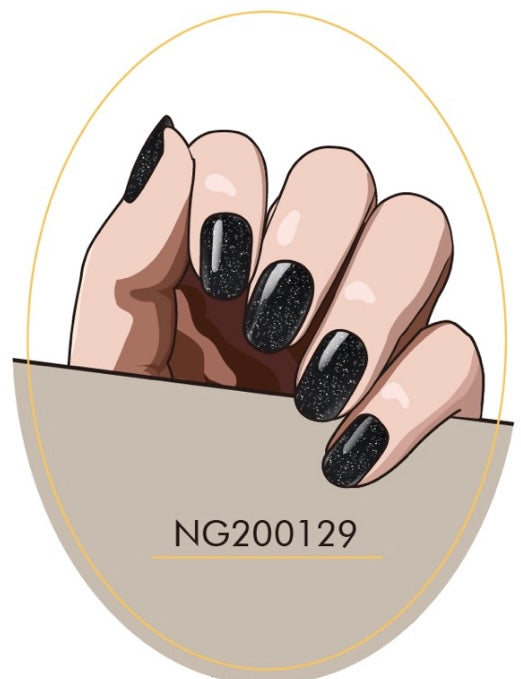 Black Glitter Nails NG129