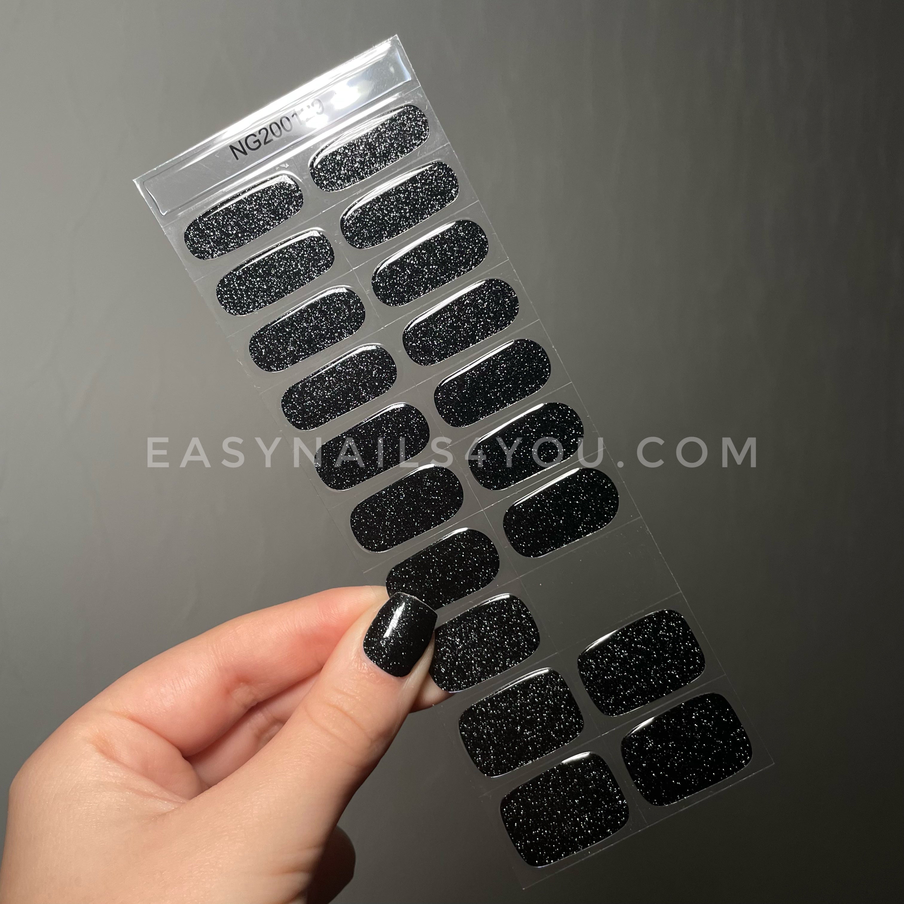 Black Glitter Nails NG129