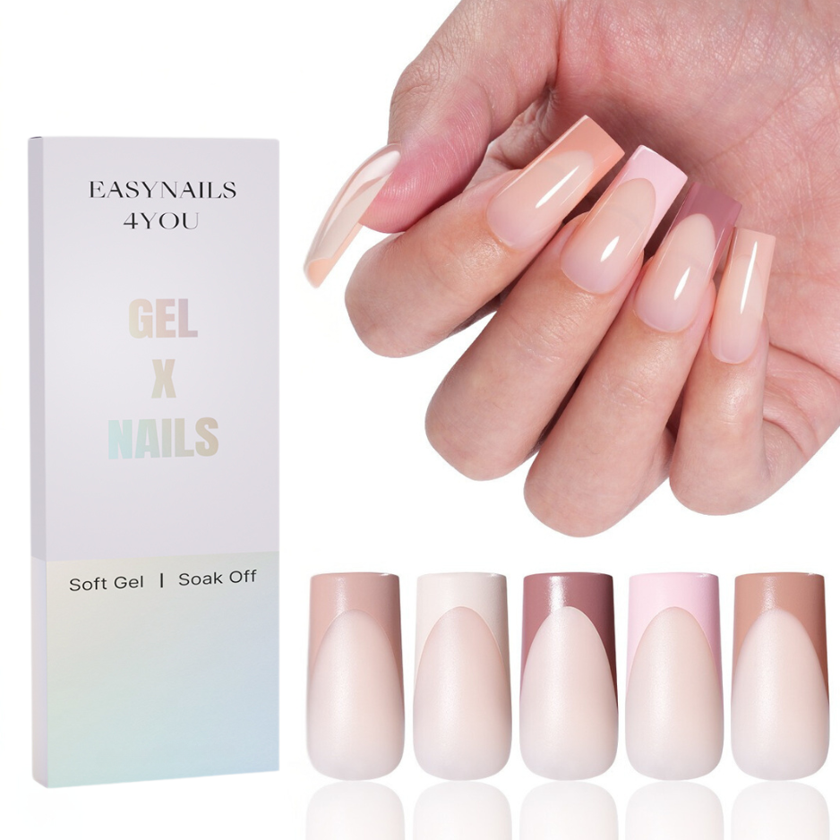 GeluXe French - Nude Long Square Pastel Set