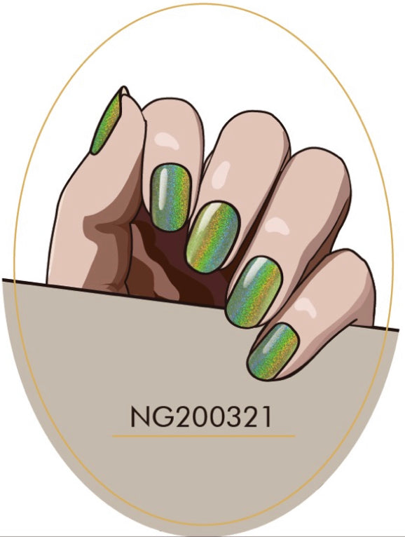 Green Holo Nails NG321