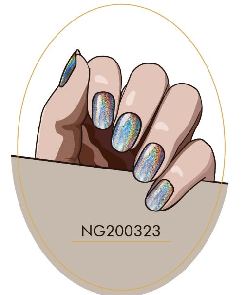 Silver Holo Nails NG323